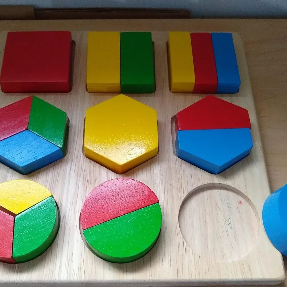 Wooden Fraction Board puzzle New